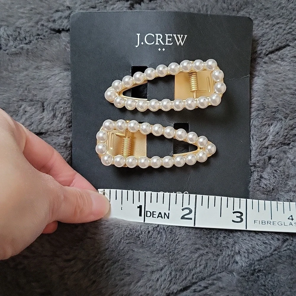 J. Crew Pearl Hair Clips! NWT! - Picture 3 of 7